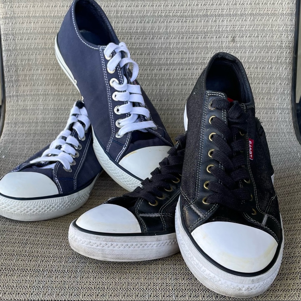 Levi’s Stan Buck Low Top Canvas Sneakers Bundle Mens Navy Black Size 9.5